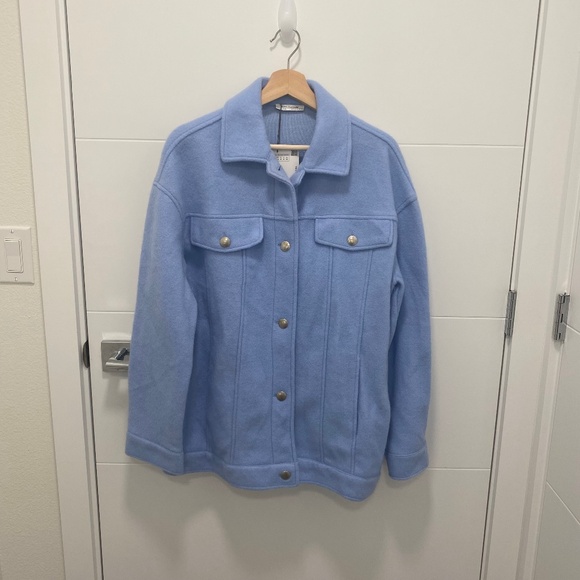 Zara Trafaluc Button Down Collared Long Sleeve Jacket. Blue. Medium - Picture 2 of 12